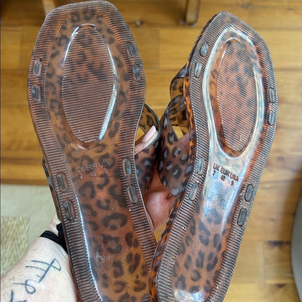 Leopard Print Women's Sandals - Picture 2 of 4